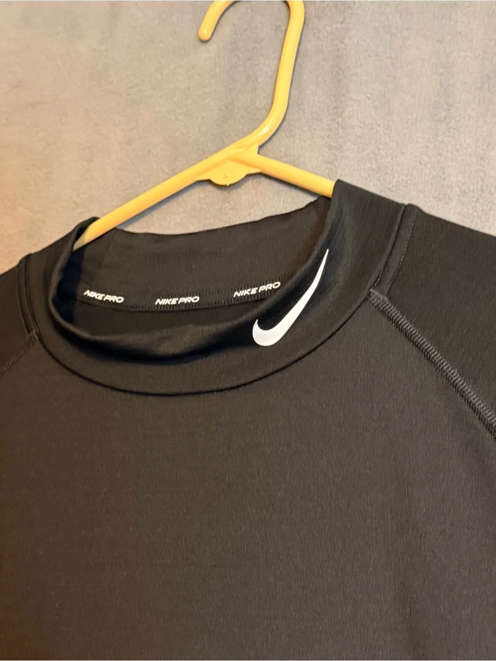 Nike Pro Dri-FIT Slim Fit Black Long Sleeve Mock Neck Shirt Men's XL Athletic